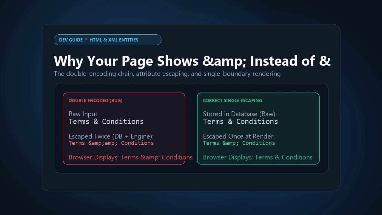 Why Your Page Shows & Instead of & (The Double-Encoding Bug, Explained)