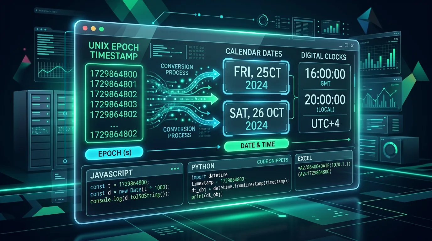 Unix Timestamp Converter: Fix the '1970 Bug,' Decode JWT Expiry, and Convert Epoch Time in Excel, JS, Python & PHP